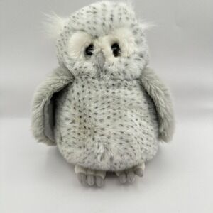 Vintage RUSS Oogles Owl Plush Stuffed Toy Gray White‎ Spotted 8" Plushie